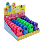 Точилка с ластиком Basir, одинарная, с контейнером, серия "Восьмёрка", в форме восьмёрки, 7 см