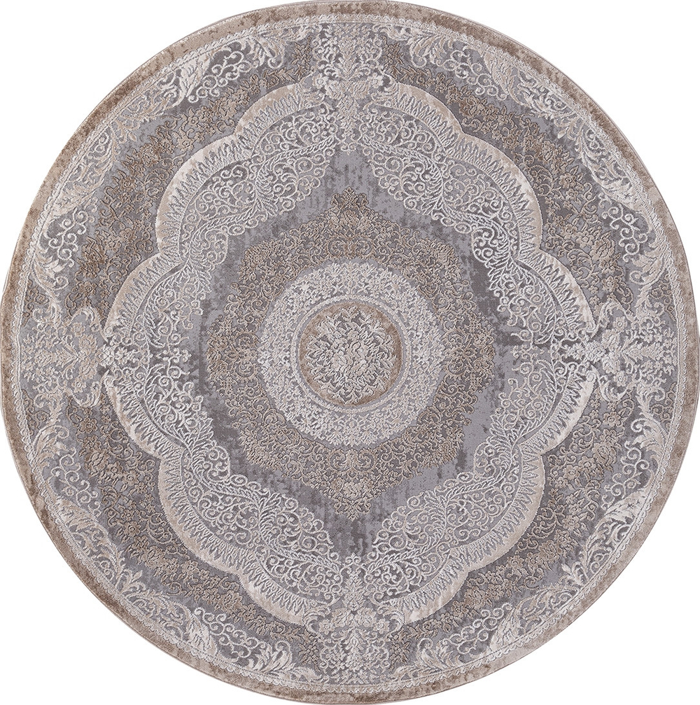 Ковер 03880C - GREY / BROWN - Круг - коллекция ARMINA размер 160*160 см