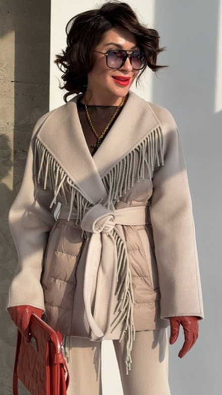 Пальто короткое бахрома