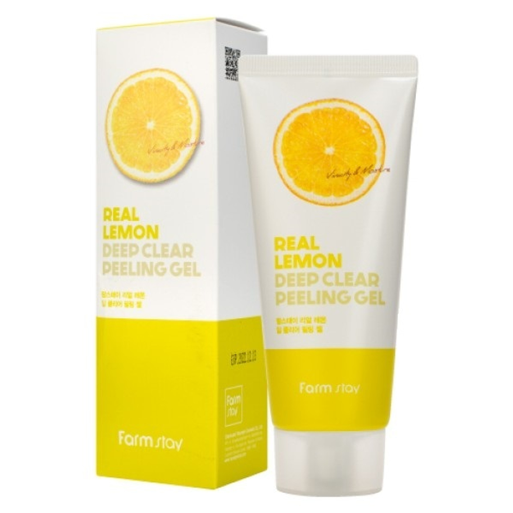 Гель отшелушивающий с экстрактом лимона FarmStay Real Lemon Deep Clear Peeling Gel