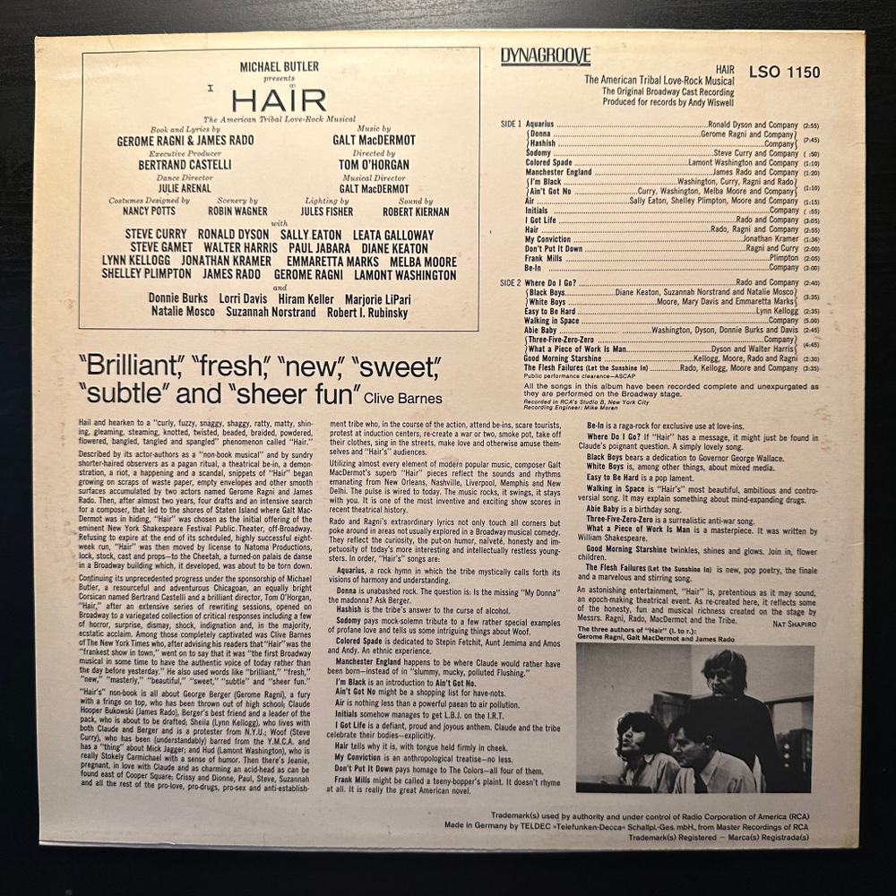 Hair - The Original Broadway Cast Recording (Germany)