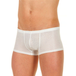 Мужские трусы-хипсы из ткани с текстурой змеиной чешуи Snake White Boxer (Размер: M) (Цвет: белый)