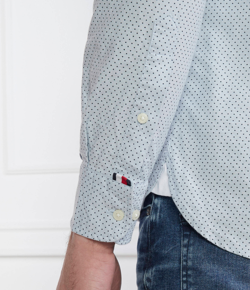 Рубашка MICRO DOT PRINT SF S, 0GZ Tommy Hilfiger - голубой(MW0MW31777)