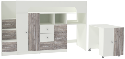 Кровать-чердак КарИВи Астра 11 Белый  Бетон