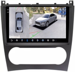 Магнитола для Mercedes-Benz C W203 2004-2007 - FarCar BX1262M-360 монитор 9.5" 2K QLED на Android 13, 6Гб+128Гб, CarPlay, 4G SIM-слот, 4 камеры в комплекте