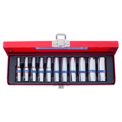 KING TONY (2511MR) Набор глубоких торцевых головок 1/4", 6-гранные, 4-13 мм, 11 предметов