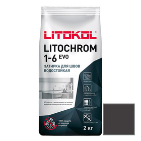Затирка цементная Litokol Litochrom 1-6 Evo LE.145 черный уголь 2 кг