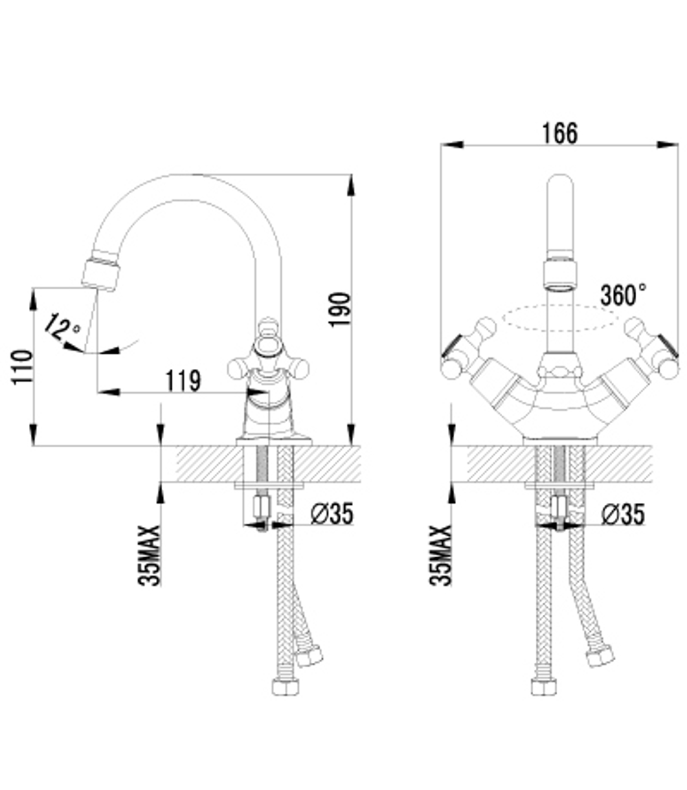 LEMARK Серия plus HARMONY. Смеситель для умывальника с поворотным изливом – LM1407C