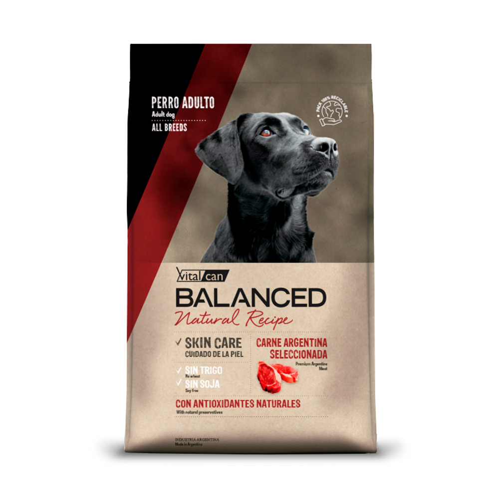 Сухой корм Vitalcan Balanced Dog Adult Natural Recipe с говядиной для собак 3кг (Виталкан)