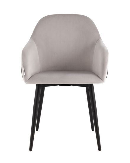 Стул Новел New велюр светло-серый с темно-серой спинкой