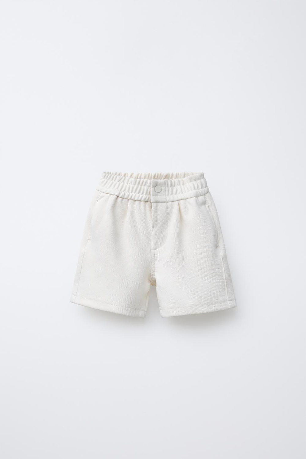 ZARA ШОРТЫ КОМФОРТНОЙ ПОСАДКИ ИЗ РЕЛЬЕФНОЙ ТКАНИ, ЭКРЮ