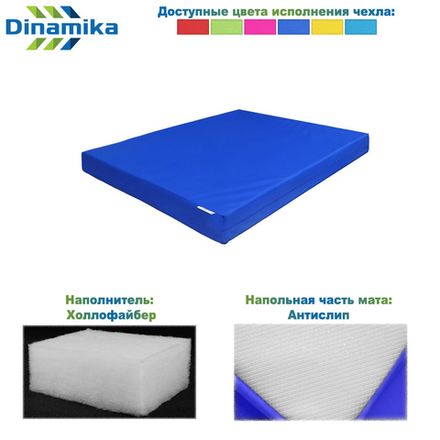 Мат гимнастический 1000х1000х100 оксфорд-антислип (холлослеп/холлофайбер)