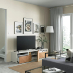 Тумба под ТВ - IKEA BESTÅ/BESTA/БЕСТО ИКЕА, 42х39х180 см, белый/коричневый
