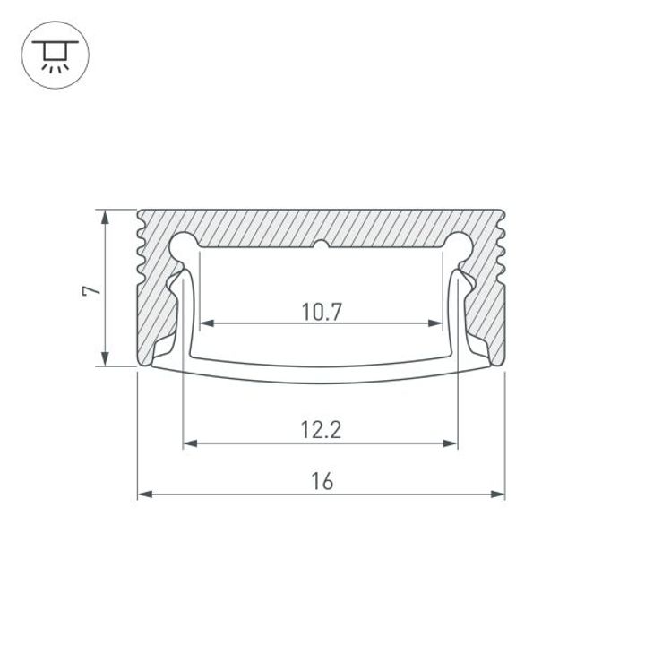 Профиль Arlight SL-Slim-H7-3000 Anod 036033