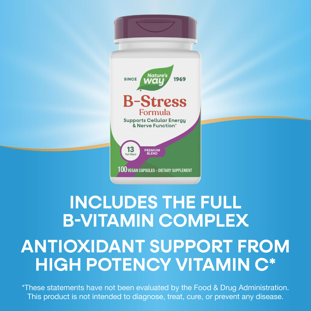 Nature's Way, B-Stress Formula, 100 веганских капсул