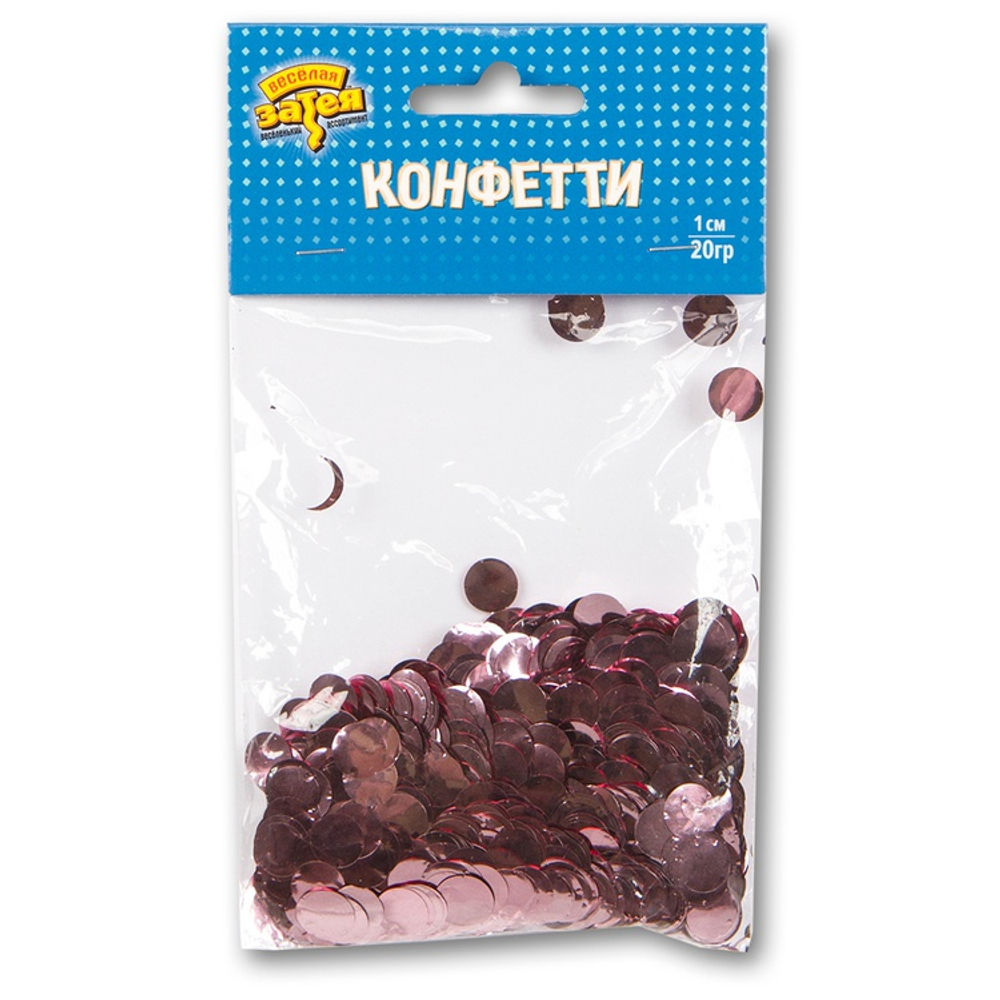 Конфетти Круги фол роз золото 1см 20г