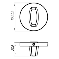 Ручка поворотная BK6.R.URS52 (WC-BOLT BK6 URS) BL-26 черный