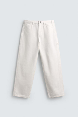ZARA X AARON LEVINE БРЮКИ КАРГО, БЕЛЫЙ