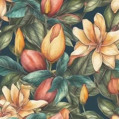 Плоды и цветы манго
