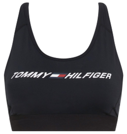Теннисный бюстгальтер Tommy Hilfiger Mid Intensity Graphic Racer Bra - Black