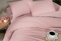 Постельное белье 1.5 спальное Arya home Natural Stone Washed розовое