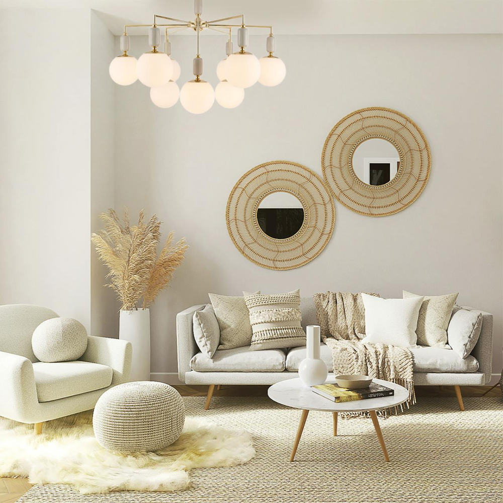 6580/9C CLASSI LN26 36 французское золото, серый/белый металл, керамика/стекло Люстра потолочная E14 9*40W 220V VIVIEN