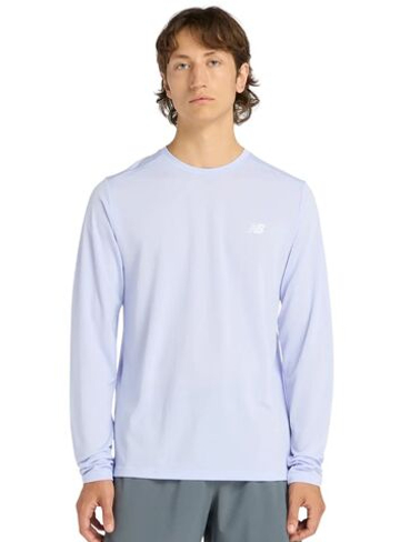 Мужская теннисная футболка с длинным рукавом New Balance Sport Long Sleeve - light purple
