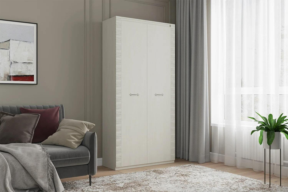 Шкаф 2-дверный "Элана" гостиная Бодега белая