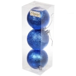 Новогодние шары 7см (набор 3шт) «Мягкий блеск», синий