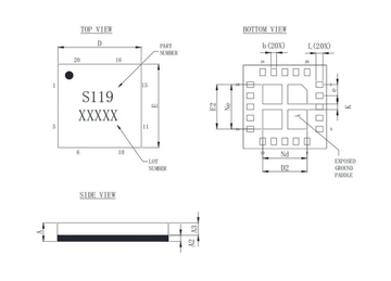 LF-SP4T-44-LGA, СВЧ переключатель (SP4T)