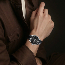 ZEPPELIN Quartz Movement 50 meter Water Resistance Men"s Watches Watch Black Dial Stainless Steel Case