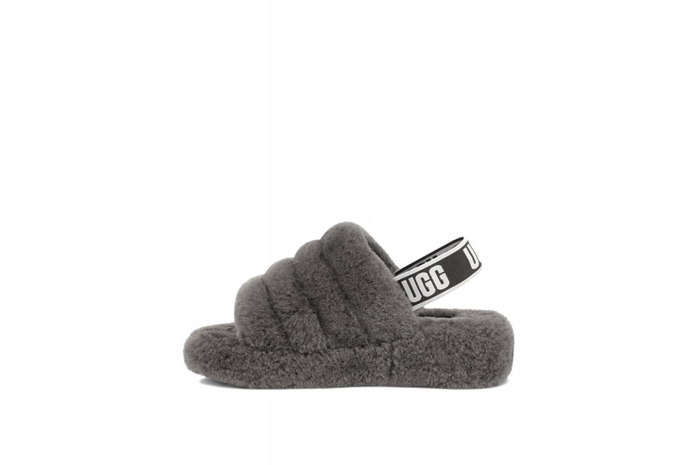 UGG Fluff Yeah Slide-Grey
