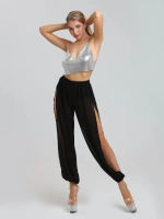Брюки сетка для танцев pole dance high heels с разрезами