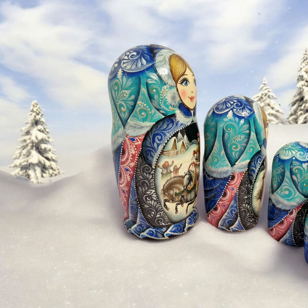 Матрешка 18см "Русские мотивы" 5 мест