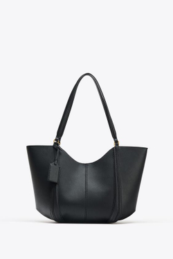 ZARA БОЛЬШАЯ СУМКА-ШОПЕР, ЧЕРНЫЙ
