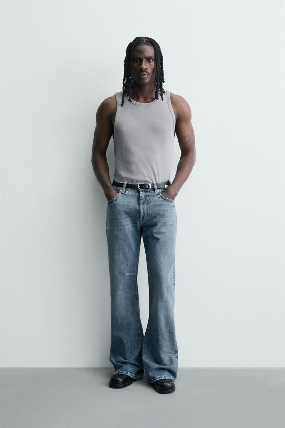 ZARA ДЖИНСЫ FLARE FIT, ГОЛУБОЙ