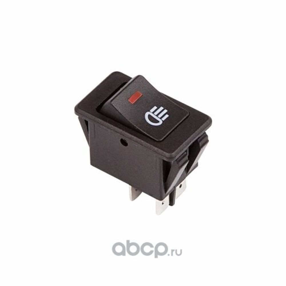 Выключатель клавишный 12V 35А (4с) ON-OFF с красной подсветкой (REXANT)