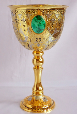 Кубок c малахитом "Слоны"