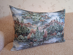 Декоративная гобеленовая наволочка для интерьерной подушки Горная река 68х47