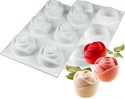Форма Rosa 6в1 белый силикон в упаковке (Китай)