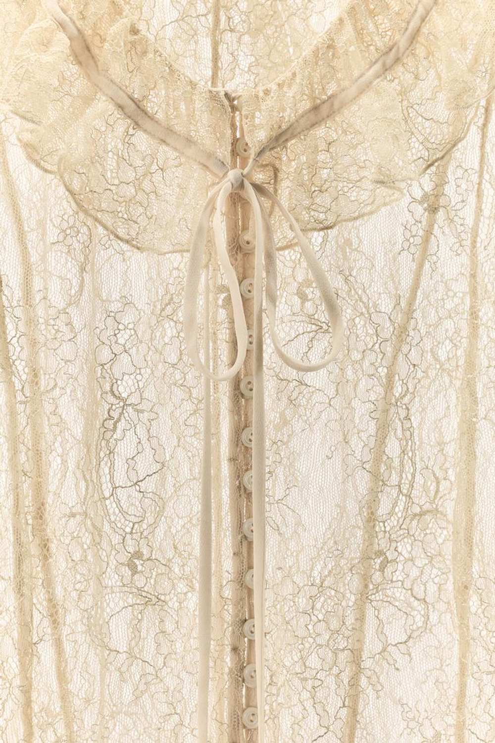 ZARA КРУЖЕВНАЯ РУБАШКА НА ПУГОВИЦАХ — ZW COLLECTION LIMITED EDITION, ЭКРЮ