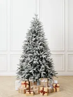 Заснеженная елка с шишками «ile Grande» (Литая+пвх) 210 см / 2,1 м