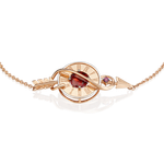 Браслет «Обгоняя время» (пожелание удачи) из комбинированного золота c гранатами Артикул: 05-0654-00-204-1111-76