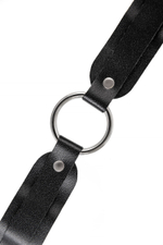 Черный кожаный чокер-ошейник со скруглёнными углами (Цвет: черный)