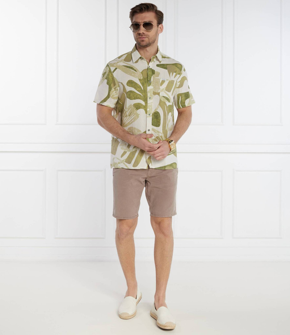 Льняная рубашка SS COLLIN INSIDE PRI GUESS - зеленый(M4GH39 WG3L0)