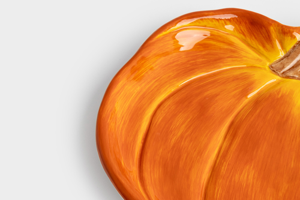 Блюдо 22см Anna Lafarg Bright pumpkin Тыква оранжево-зеленая