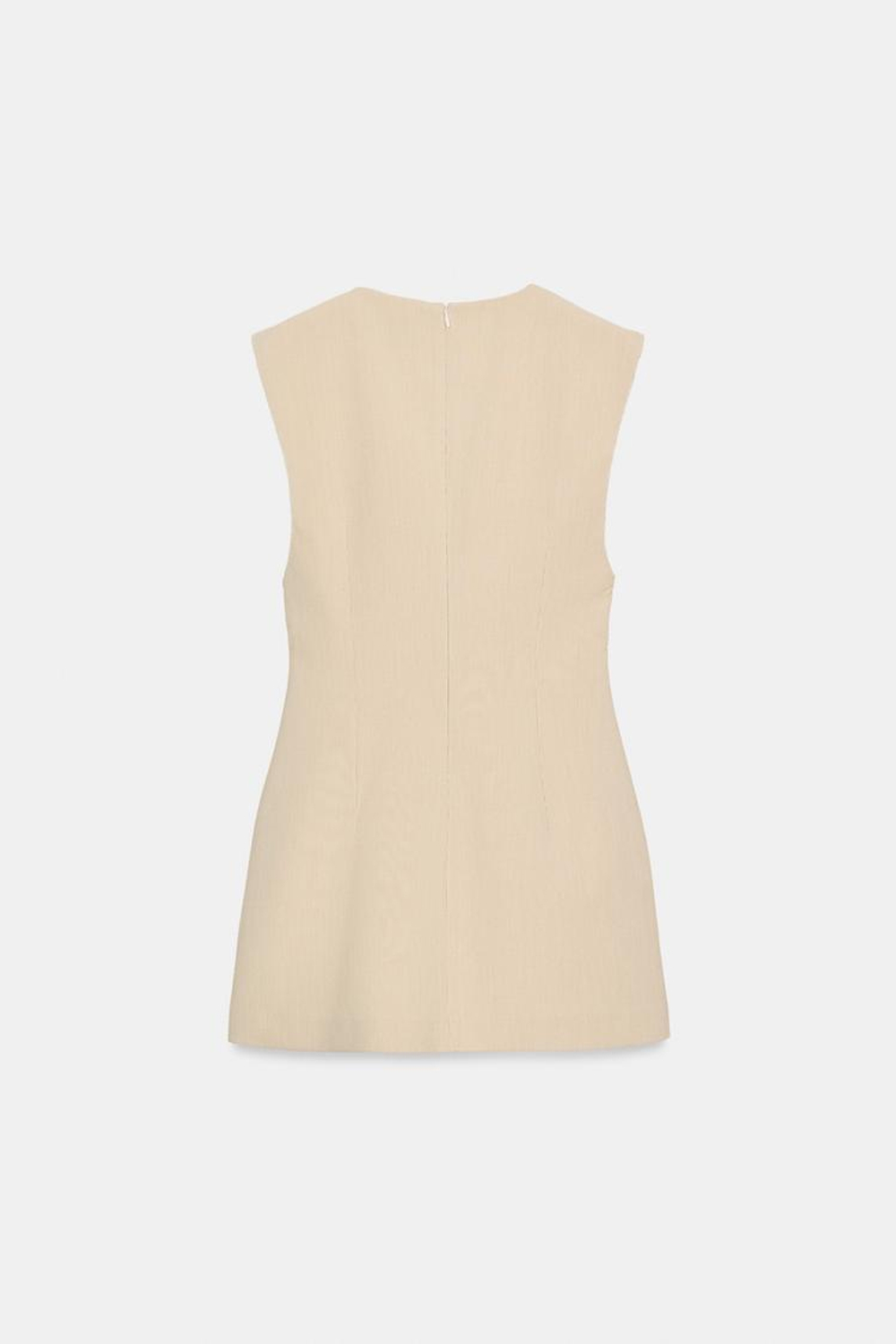 ZARA КОРОТКОЕ ПЛАТЬЕ В ПОЛОСКУ, ЭКРЮ/ЖЕЛТЫЙ