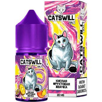 Жидкость CATSWILL Salt 2% STRONG 30 ml - Кислая Фруктовая Жвачка