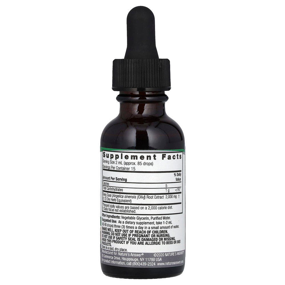Nature's Answer, жидкий экстракт корня дягиля лекарственного, без спирта, 2000 мг, 30 мл (1 жидк. унция)