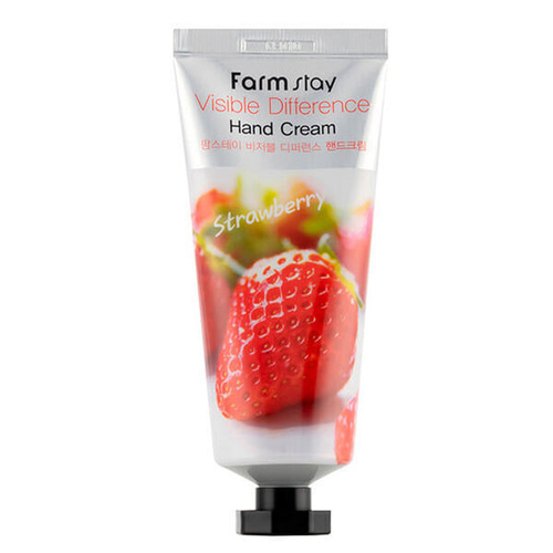 Крем для рук с экстрактом клубники FarmStay Visible Difference Hand Cream Strawberry, 100г